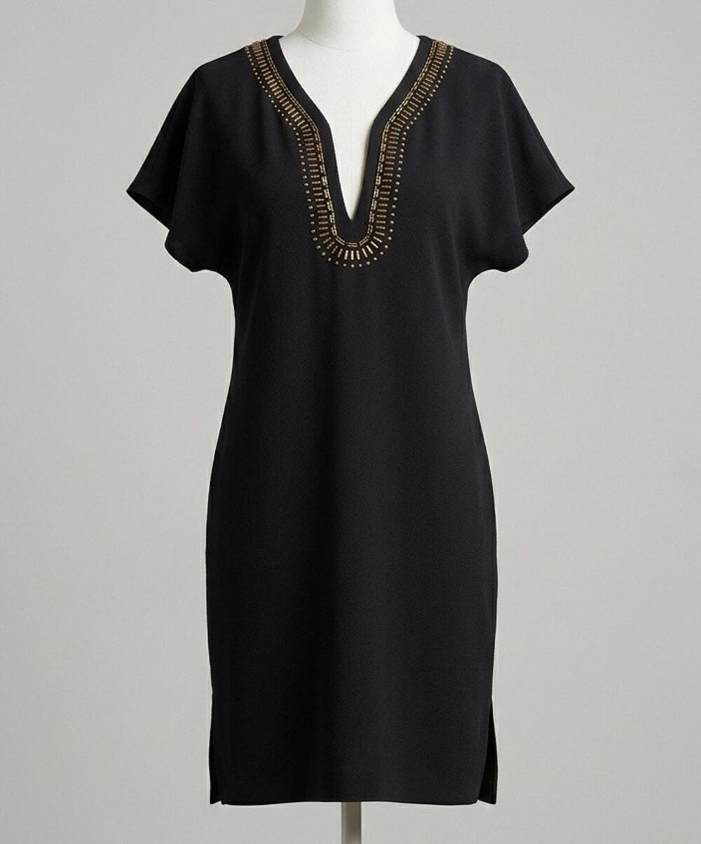 Amanda Uprichard Black Sheath Dress Formal Modest Careerwear Sz S